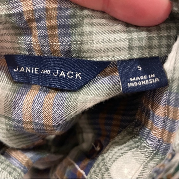 Janie and Jack 2 Plaid Button Down Flannel Shirts - Picture 7 of 8
